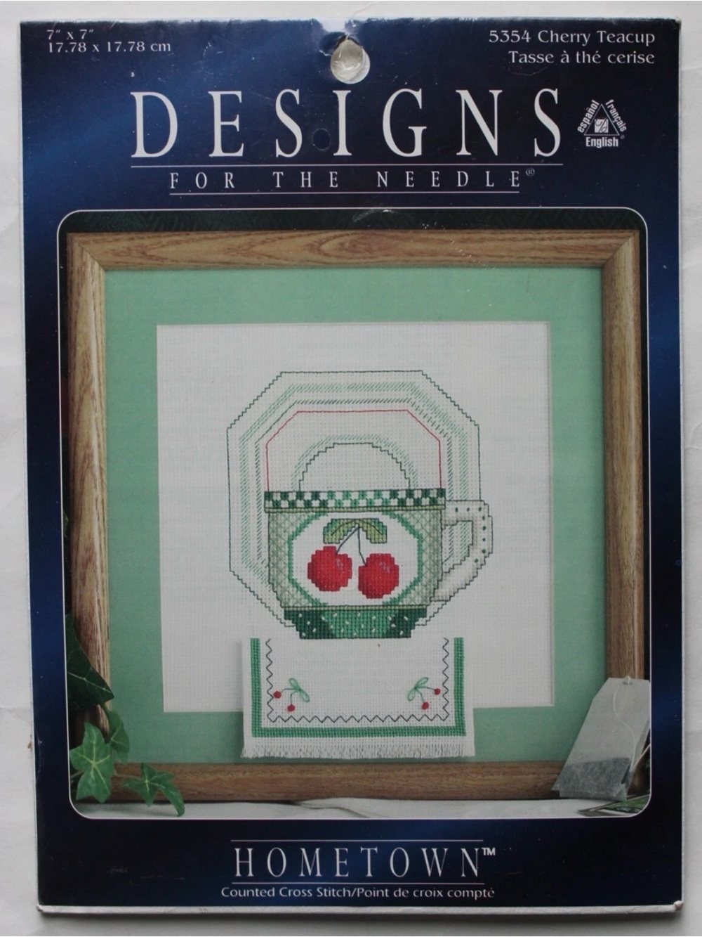 Designs For The Needle Cherry Teacup Cross Stitch Kit #5354 Hometown Collection